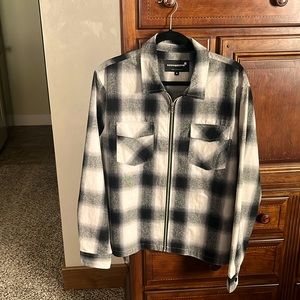 Noongoons black and white plaid shirt jacket